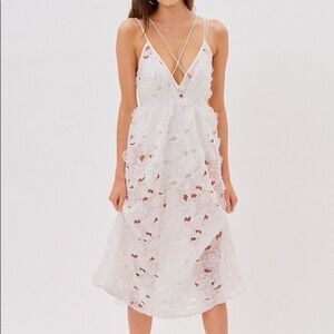 For Love And Lemons Leighton Midi Dress | White Floral